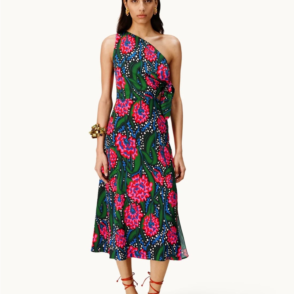 Mirae Paris one shoulder dress, size 34 (0-2), multicolored, worn once!